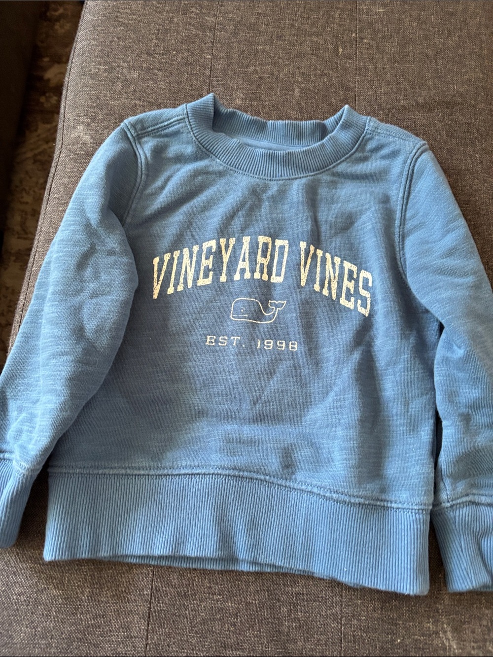 Vineyard Vines Kids Light Blue Crewneck Sweatshirt with Whale Graphic